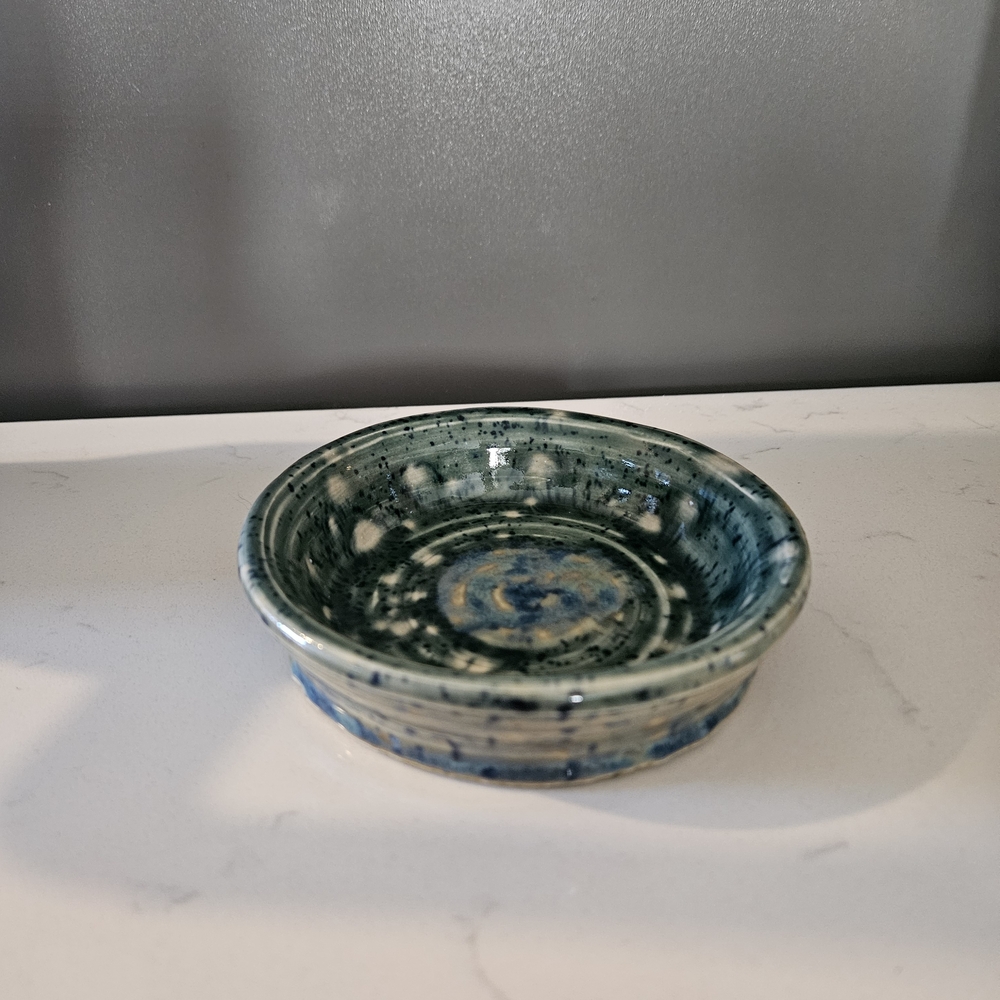 Handcrafted Ceramic Dish - Blue and Green - Picture 3 of 4